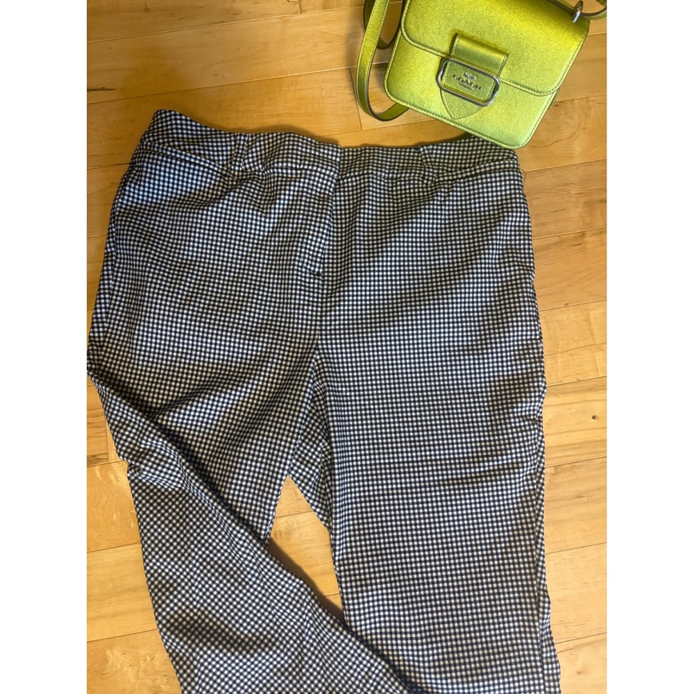 Stretch Black White Gingham Check Ankle